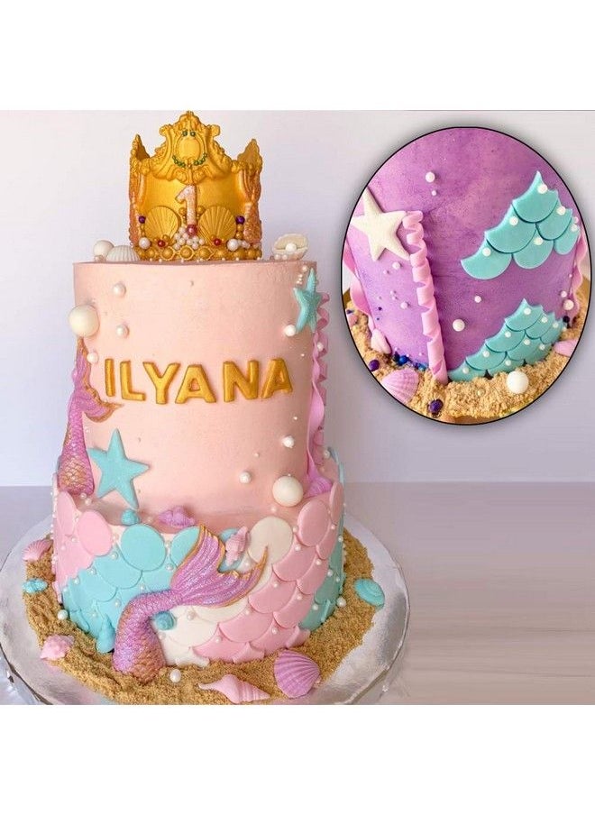PalkSky Mermaid Cake Fondant Cutter/Scale Cookie Cutter Geometric Multicutter Biscuit Cutters Cake Embossing Mold For Mermaid Birthday Party Novel Creative Cupcake Decorating Supplies(Set Of 3)  - Image 3