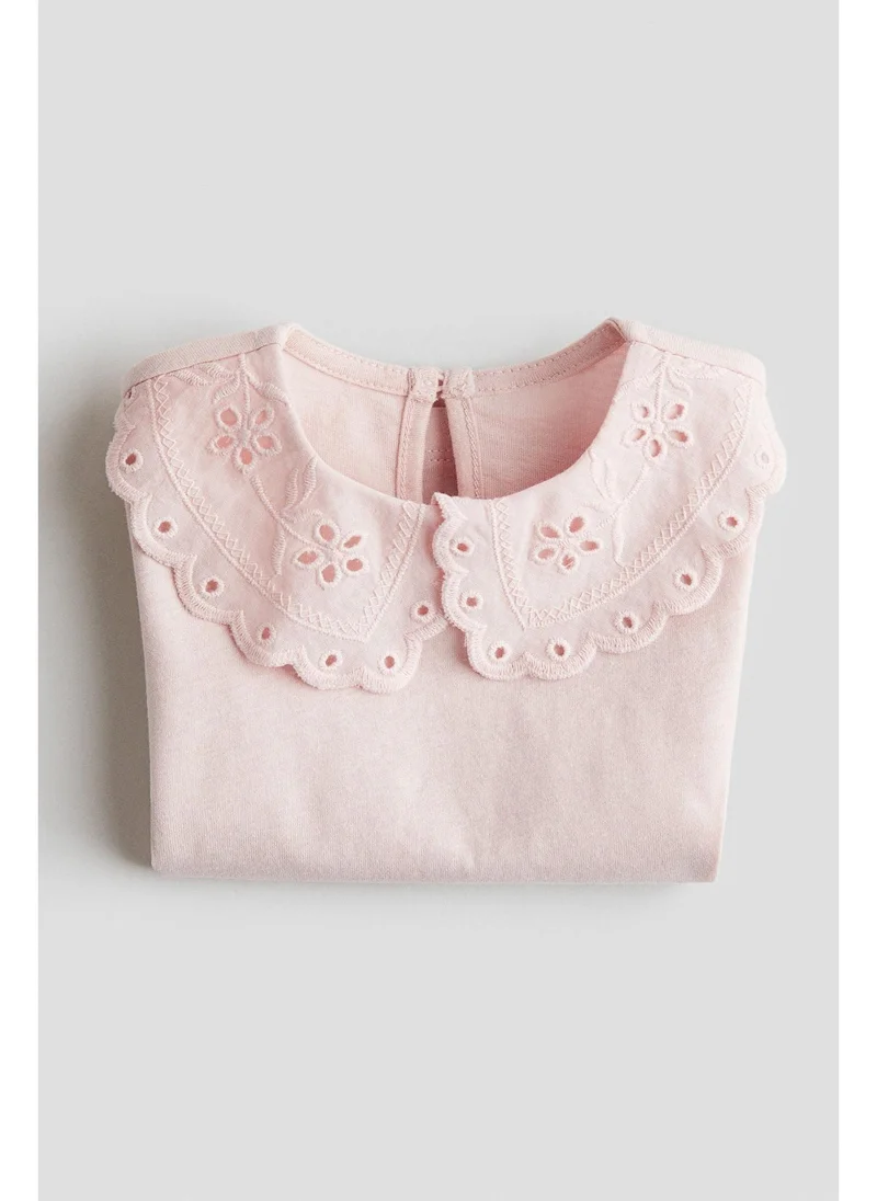 H&M Broderie-anglaise-collared top