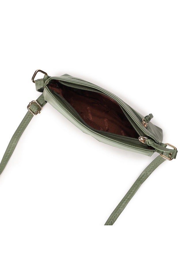 Fastrack Women Multi-Pocket Sling Bag with Front and Back Zip Pockets | Inner Zip and Slip Pockets | Adjustable Sling Belt | Stylish Everyday Sling | Trendy Women Handbags - Image 5