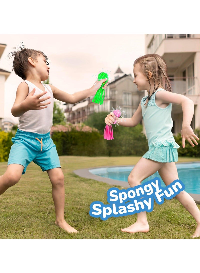 joybuy 3 Pieces Octopus Water Balls,Rubber Kids’ Bath Toys, Sensory Stress Relief Pool Toys for Kids, Cute Goodie Bag Fillers for Boys and Girls, Pink, Blue and Green - Image 3
