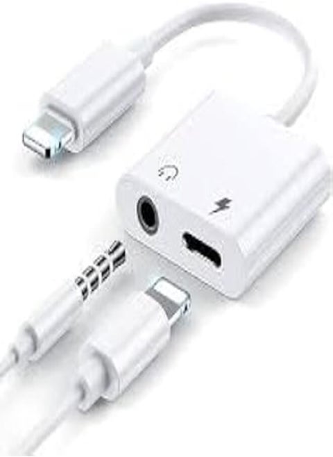 2 in 1 iPhone Adapter Connector with Charger Input and Headphone Jack with Phone Charging and High Definition Audio Transmission at the Same Time From iPhone 7 to 15pro max