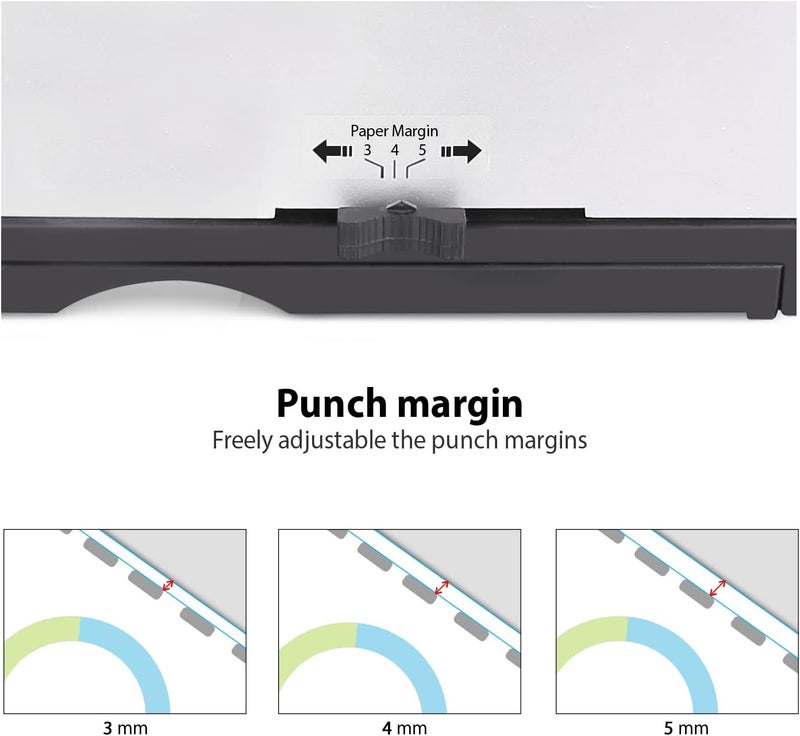 Makeasy Binding Machine, 21-Hole, 450 Sheets, Comb Binding Machines with 1 Box Comb Bindings Spines, Comb Binder for Letter Size, A4, A5 Paper - Image 3