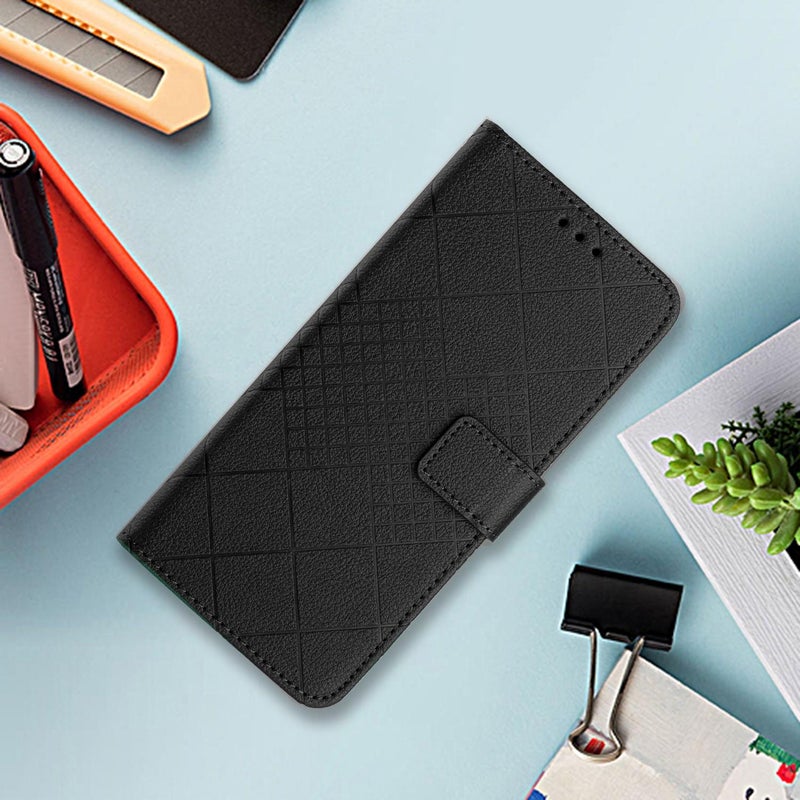 HuHa Case Cover For Tecno Camon 40 Pro 5G Rhombic Grid Texture Leather Phone Case(Black) - Image 2