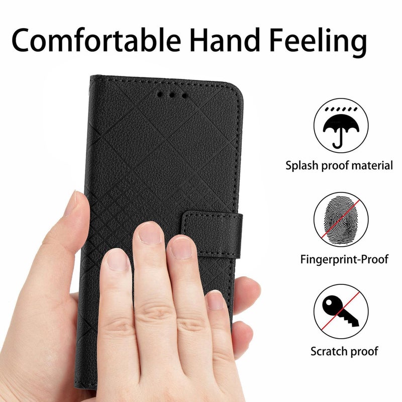HuHa Case Cover For Tecno Camon 40 Pro 5G Rhombic Grid Texture Leather Phone Case(Black) - Image 5