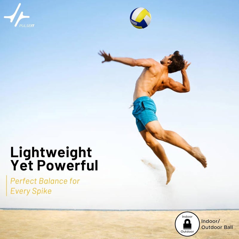 PulseITServeX Volleyball, Size 5, 18 Panels, Rubber Machine Stitched, Smooth Matt Surface, Latex Bladder, Standard Training Ball for Outdoor Surfaces, Ideal for Training Sessions (BYW) - Image 5