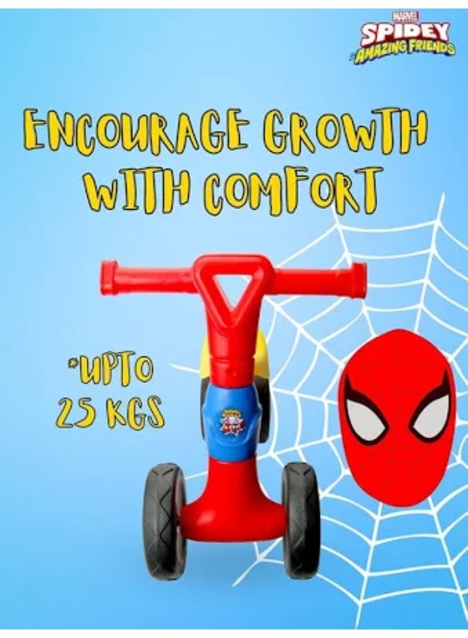 مارفل ألعاب ركوب سبايدرمان للأطفال، سكوتر للأطفال، هدية للأولاد، دراجة توازن مضادة للانزلاق بدون دواسة، دراجة للأطفال الصغار، من سنتين إلى 4 سنوات، لون أحمر - Image 2