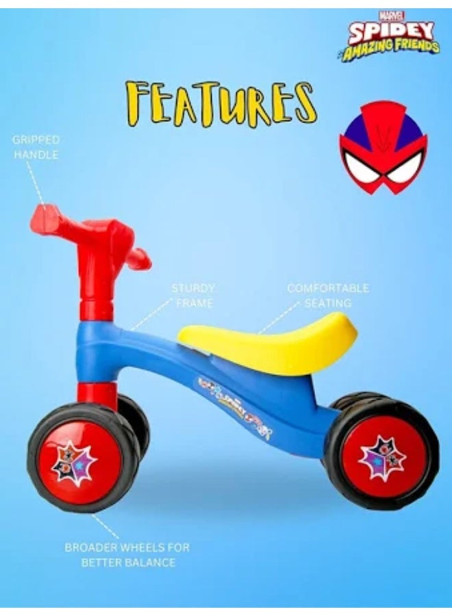 مارفل ألعاب ركوب سبايدرمان للأطفال، سكوتر للأطفال، هدية للأولاد، دراجة توازن مضادة للانزلاق بدون دواسة، دراجة للأطفال الصغار، من سنتين إلى 4 سنوات، لون أحمر - Image 4