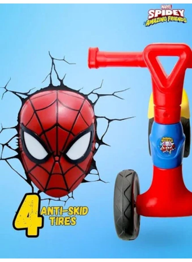 مارفل ألعاب ركوب سبايدرمان للأطفال، سكوتر للأطفال، هدية للأولاد، دراجة توازن مضادة للانزلاق بدون دواسة، دراجة للأطفال الصغار، من سنتين إلى 4 سنوات، لون أحمر - Image 5
