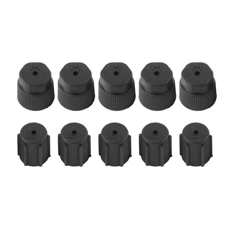 AC Charge Port Caps Valve Core 10Pcs 13mm 16mm MultiSize Car AC Air Conditioning Service Repair Refrigerant Charging Port Cover Auto Accessory Maintenance