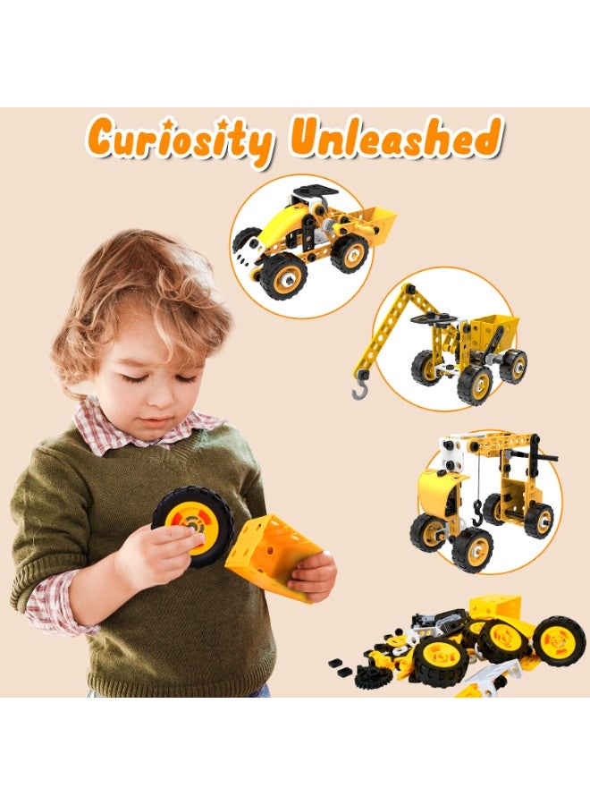 HALAMODO Children'S STEAM Educational Building Blocks Set , With Nuts And Bolts For Assembly , 8 in 1 Early Learning Toy Kit, Cultivate Hands-On Ability & Hand-Eye Coordination, Ideal Intelligent Toy Gift For Boys Girls and Party Favor, Promotes Parent-Child Interaction, Yellow/Black - Image 3