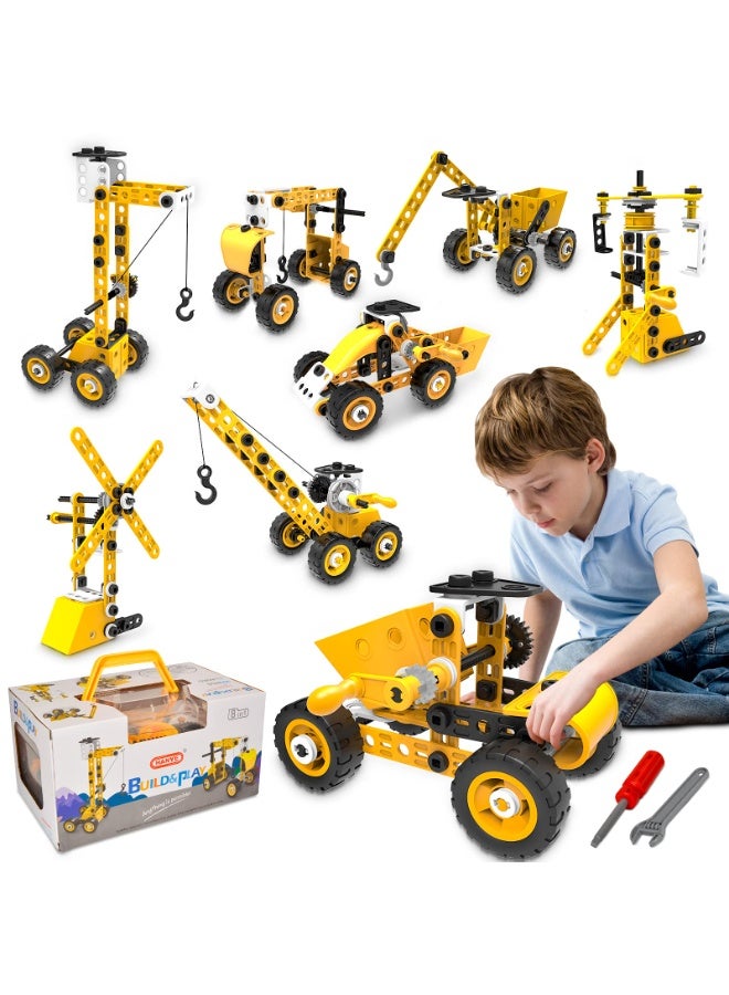 HALAMODO Children'S STEAM Educational Building Blocks Set , With Nuts And Bolts For Assembly , 8 in 1 Early Learning Toy Kit, Cultivate Hands-On Ability & Hand-Eye Coordination, Ideal Intelligent Toy Gift For Boys Girls and Party Favor, Promotes Parent-Child Interaction, Yellow/Black - Image 1