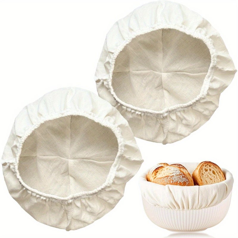 2pcs Pink Banneton Basket Liner Cloths Bowl Covers for Bread Proofing - Image 1