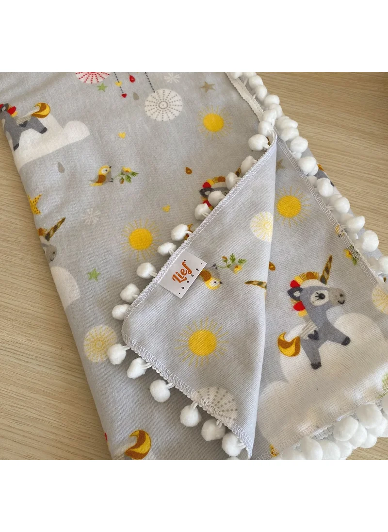 Lief Home Flannel Baby Blanket 100X115 | Double-sided