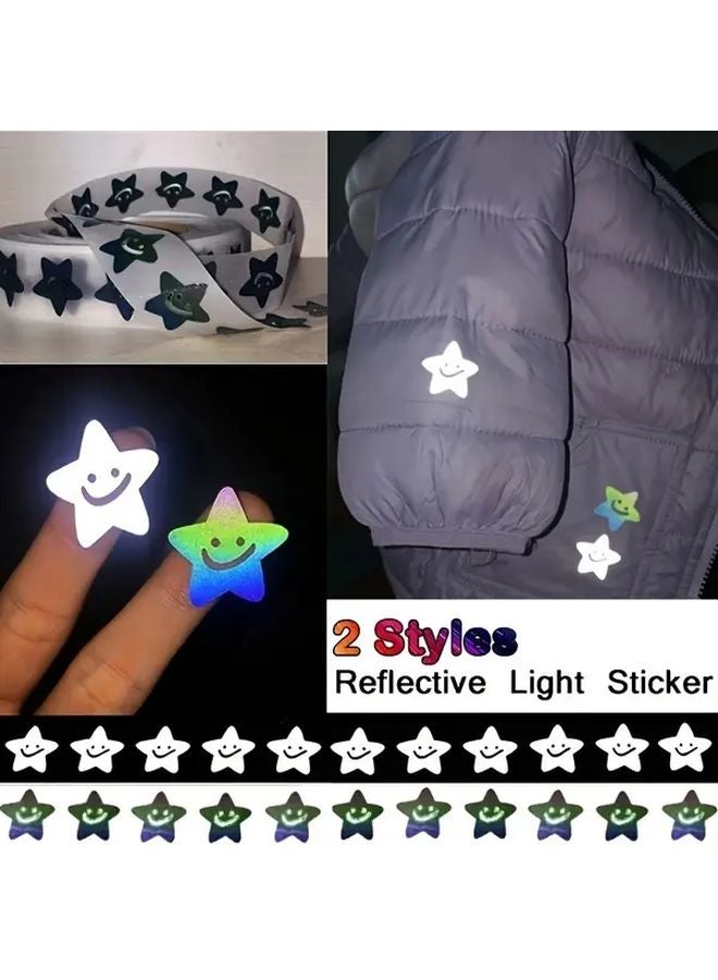 Colorful Reflective Glitter Star Stickers Roll DIY Heat Transfer Film Durable Plastic - Image 2