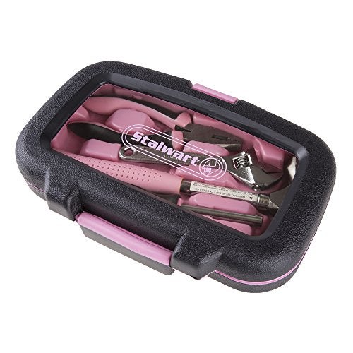 Stalwart 15-Piece Household Hand Tool Set with Carry Case – Tool Kit with Screwdrivers, Pliers, and Wrenches – Great for Home or Car by Stalwart (Pink) - Image 2