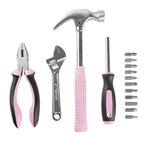 Stalwart 15-Piece Household Hand Tool Set with Carry Case – Tool Kit with Screwdrivers, Pliers, and Wrenches – Great for Home or Car by Stalwart (Pink) - Image 4