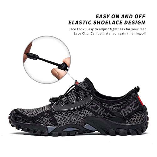 SOBASO Man Women Water Shoes Beach Swim Aqua Shoes for Surf Yoga River Boating Sailing Kayaking Travel Grey Black - Image 4
