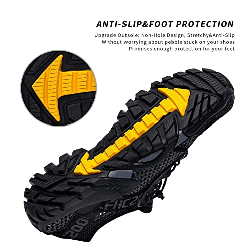 SOBASO Man Women Water Shoes Beach Swim Aqua Shoes for Surf Yoga River Boating Sailing Kayaking Travel Grey Black - Image 5