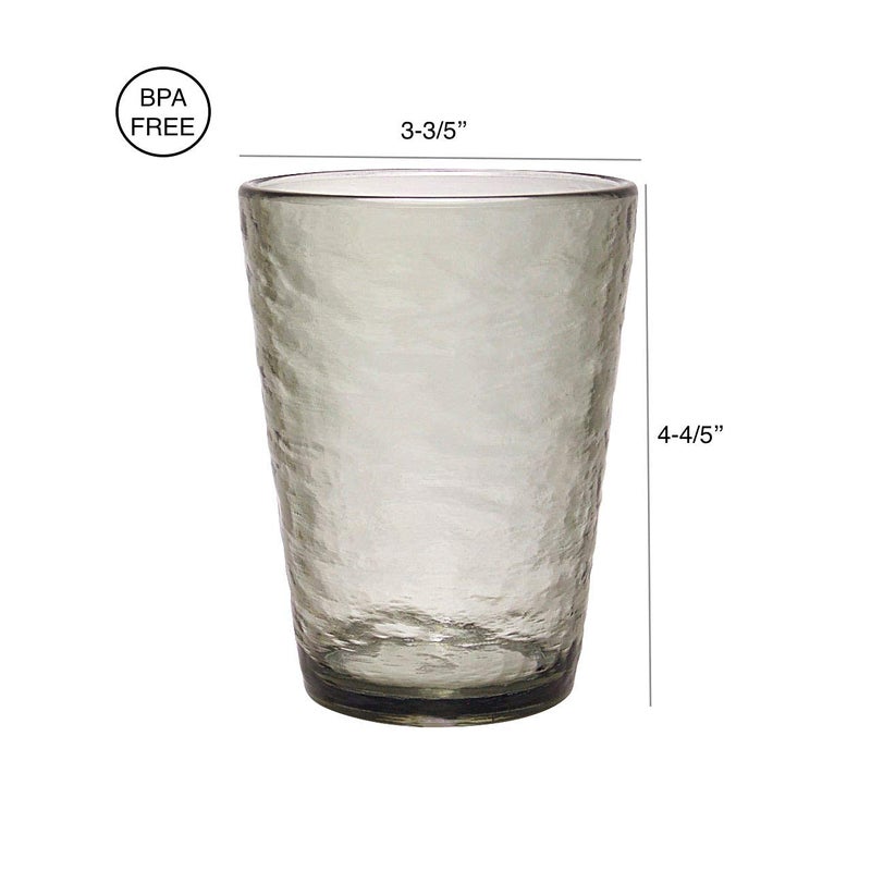 MARCUS HOME KLIFA- RIPPLE- 16 ounce, Set of 6, Acrylic Tumbler Drinking Glasses Cups, BPA-Free, Stackable Plastic Drinkware, Dishwasher Safe, Gray-Black - Image 5