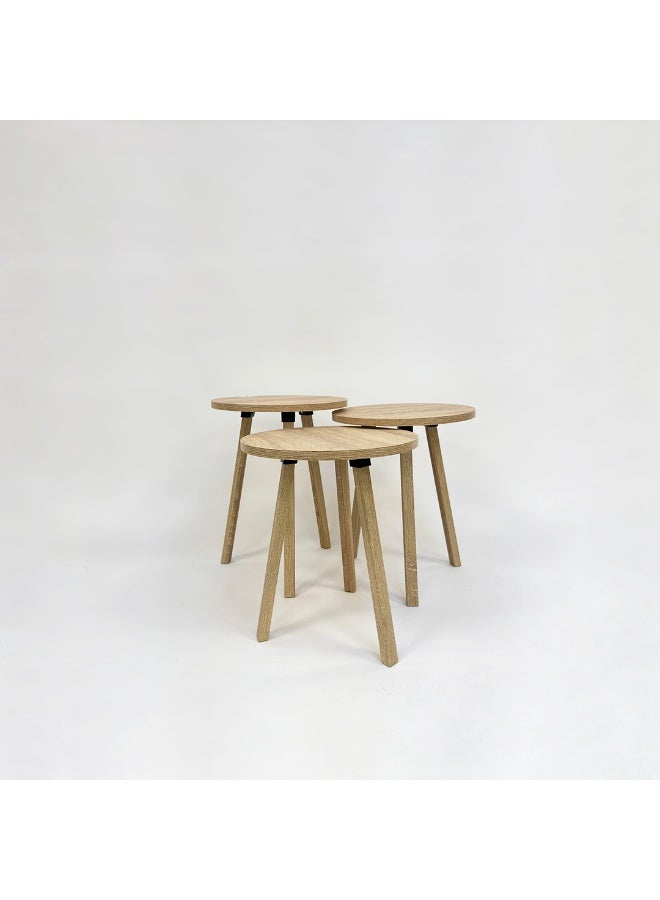 Living Modern Nesting Round Wooden Table Set (3 Pieces) – Versatile Design - Image 4