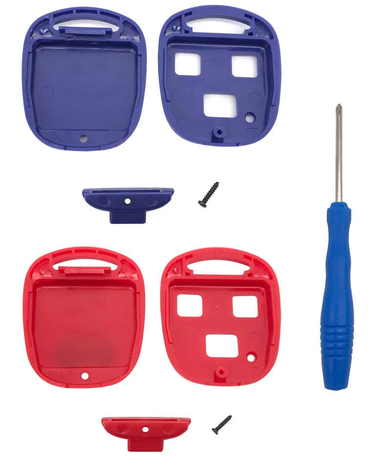 3 Buttons Replacement Key Fob Cover Case fit for Lexus ES GS GX IS LS LX RX SC GX470 IS300 IS330 ES300 ES330 GS300 RX300 RX330 RX350 LX470 RX400h Keyless Entry Key Fob Shell (Red+Blue)