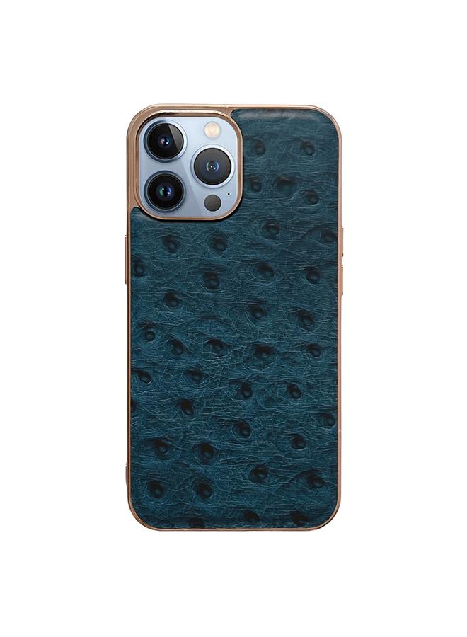 S-TOP Case For iPhone 14 Pro Genuine Leather Ostrich Texture Nano Case - Image 1