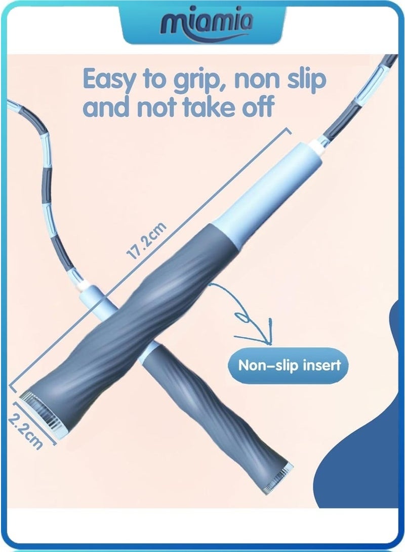 Miamia Adjustable Soft Beaded Jump Rope 9.2 Feet Tangle Free Skipping Rope with Soft Anti Slip Handles for Men Women Kids Fitness Training Everyday Use 2-Pack - Image 3