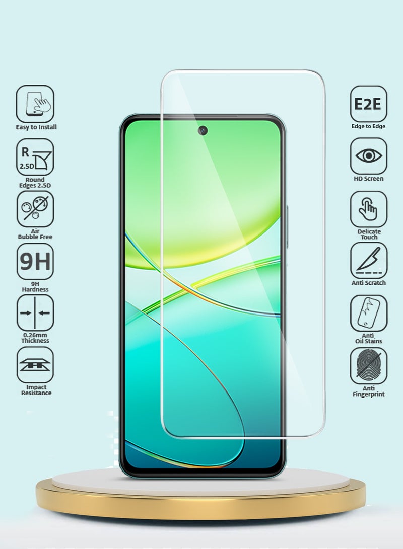 GMAX Premium Series Curved Edges 9H 2.5D Tempered Glass Screen Protector For Vivo Y38 / Vivo Y200t 5G 2024 Clear - Image 2