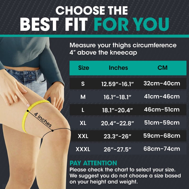 Modvel Compression Knee Brace for Women & Men, 2-Pack Knee Brace for Running Knee Pain, Knee Support Compression Sleeve, Workout Sports Knee Braces for Meniscus Tear, ACL & Arthritis Pain Relief - Image 4