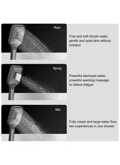 XiuWoo Shower System with LED Digital Display Shower Faucet Set Wall Mount Rain Mixer Shower Combo Set 4 Way Shower Fixture with Rain Shower Head,3 Mode Handheld Shower,Bidet Shower,Tub Spout Grey  - Image 5