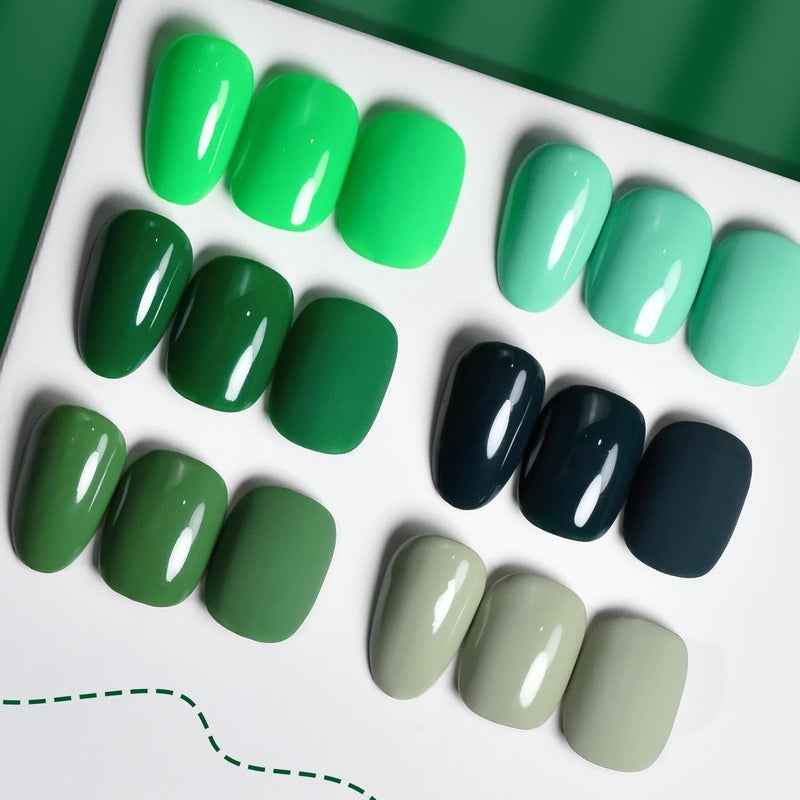 JODSONE 10ml Green Gel Nail Polish 6Pcs Gel Nail Polish Set All Seasons Neutral Soak off U V Lamp Manicure Set for Nail Art Collection St. Patrick's Day Gift for Her - Image 5