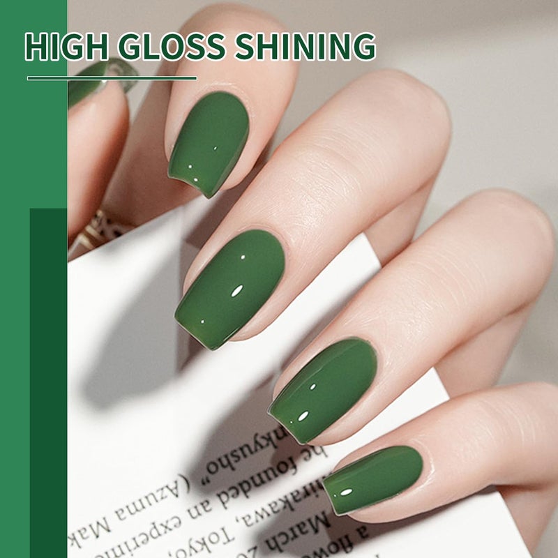 JODSONE 10ml Green Gel Nail Polish 6Pcs Gel Nail Polish Set All Seasons Neutral Soak off U V Lamp Manicure Set for Nail Art Collection St. Patrick's Day Gift for Her - Image 3