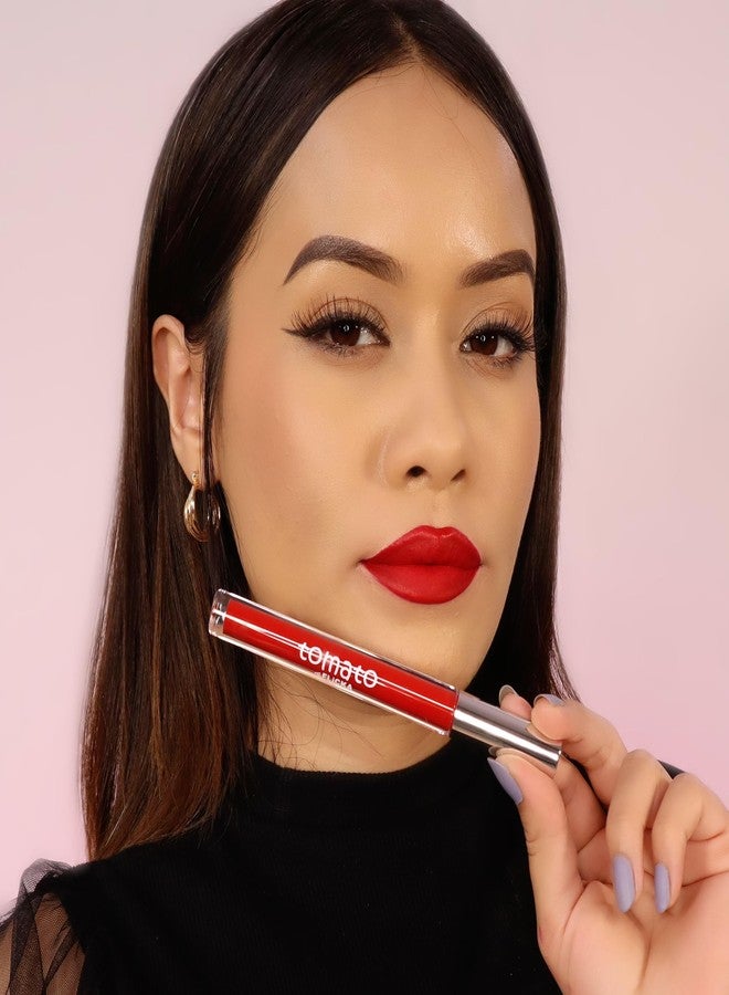 FLiCKA Tomato Liquid Lipstick| Transfer Proof, Smudge Proof, Non-Sticky, Creamy Lightweight Lipstick For Women, Shade 6, 2ml - Image 3