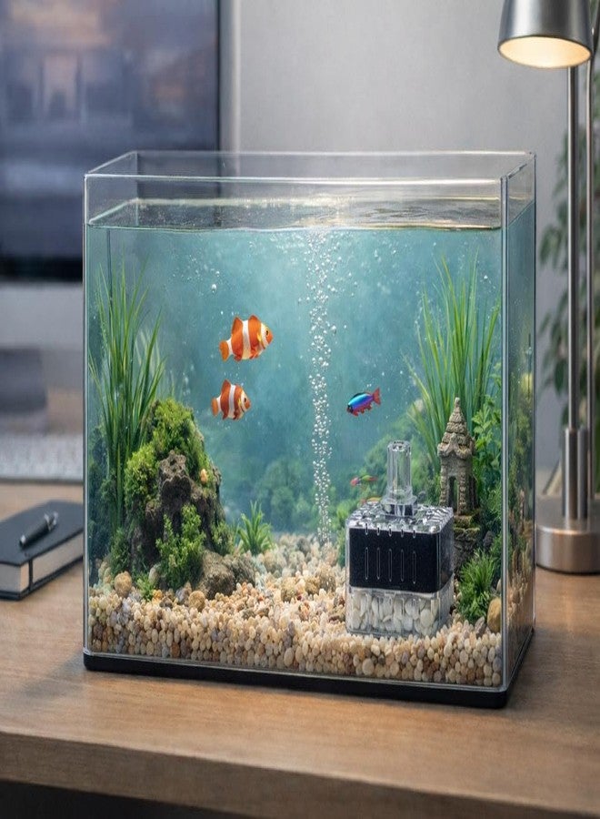 Rizopets Aquarium Bio Sponge Filter, Corner Filter with Ceramic Media for Small Fish Tank - Image 2