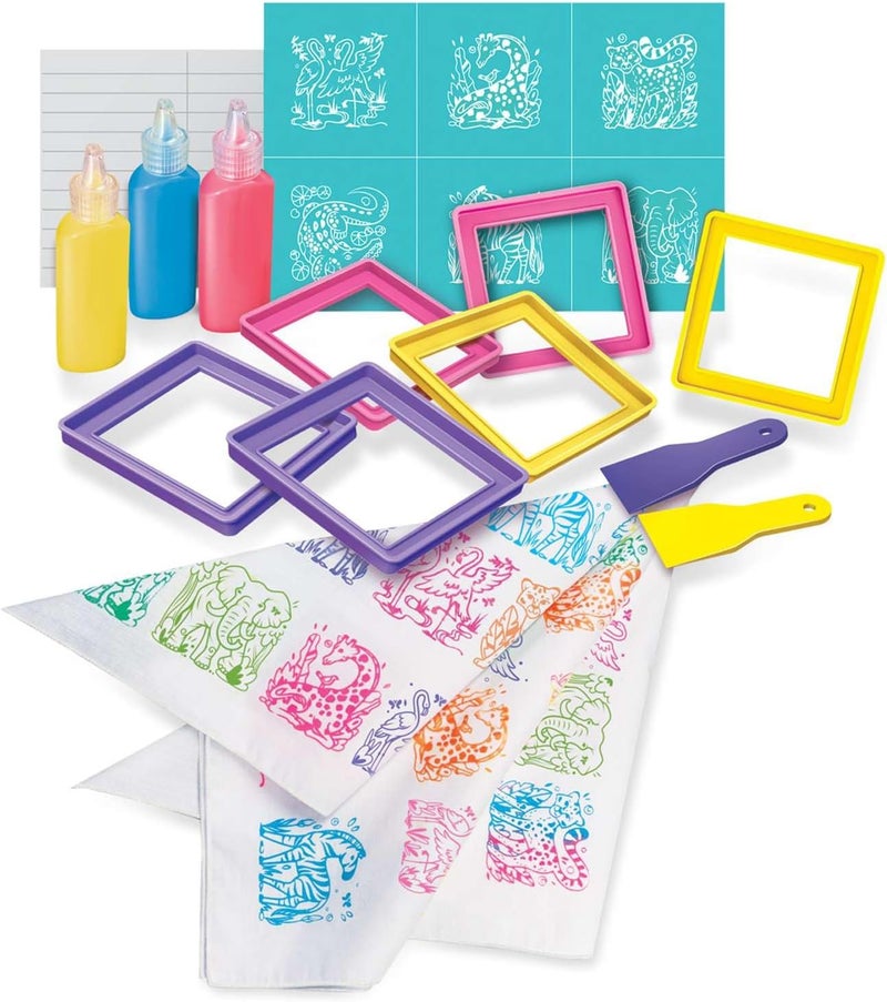 4m KidzMaker Easy to Do Screen Printing Kit, Silk Screen Design on Fabric Printing Kit, Arts and Crafts Set for Boys and Girls Ages 5-14 Years - Image 2