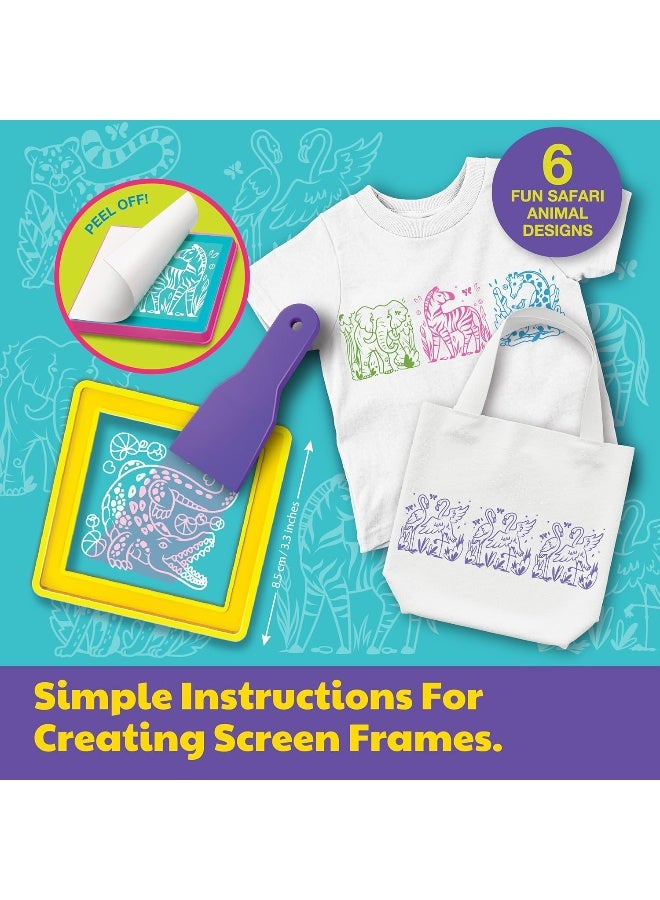 4m KidzMaker Easy to Do Screen Printing Kit, Silk Screen Design on Fabric Printing Kit, Arts and Crafts Set for Boys and Girls Ages 5-14 Years - Image 5