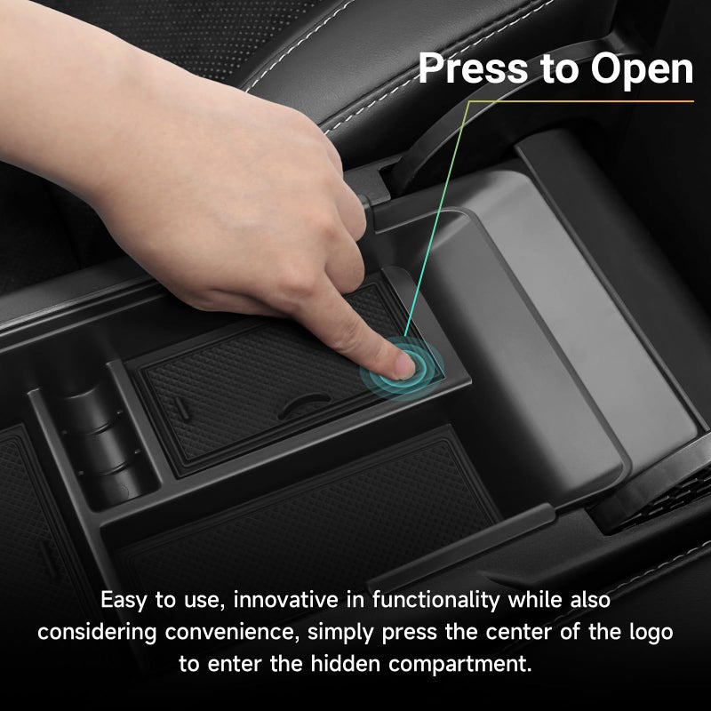 Bercicci 3PCS Center Console Organizer Compatible with Toyota 2025 2026 Camry Accessories Silicone Wireless Charging Anti-Slip Mat ABS Material Armrest Secondary Storage Box - Image 3