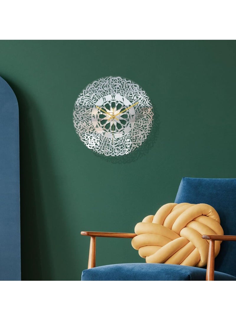 ريبنيو ساعة حائط فنية إسلامية - تصميم مسجد وقمر لغرفة المعيشة أو المكتب، 60×60 سم - Image 3