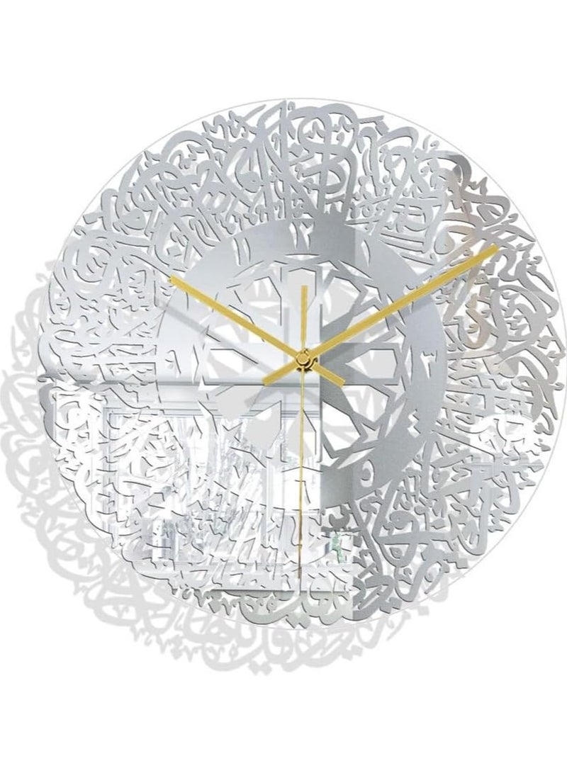 ريبنيو ساعة حائط فنية إسلامية - تصميم مسجد وقمر لغرفة المعيشة أو المكتب، 60×60 سم - Image 2