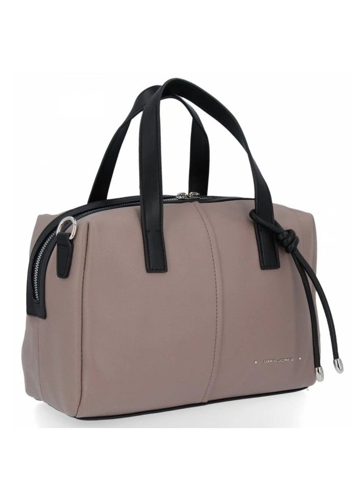 David Jones - David Jones Handbags for Women Purse Faux Leather Satchel Bags Stylish Tote Bags Shoulder Bag Ladies Handbag Color TAUPE - Image 1