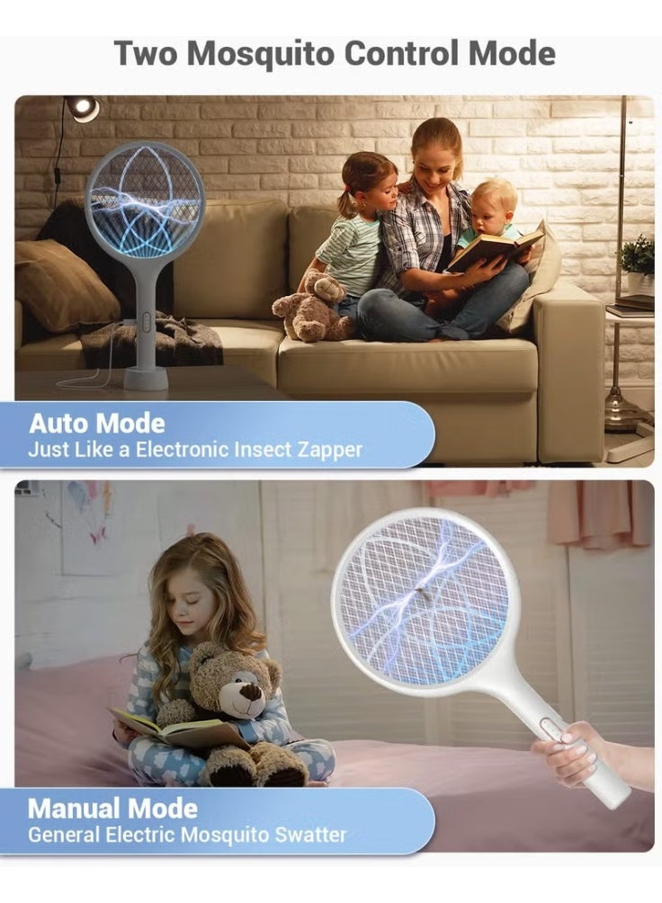 YISSVIC Rechargeable 3000V Electric Bug Zapper Racket USB Mosquito Swatter Powerful Fly Insect Killer with Triple Layer Safety Mesh Portable Indoor Outdoor Home Camping Travel Use - Image 4