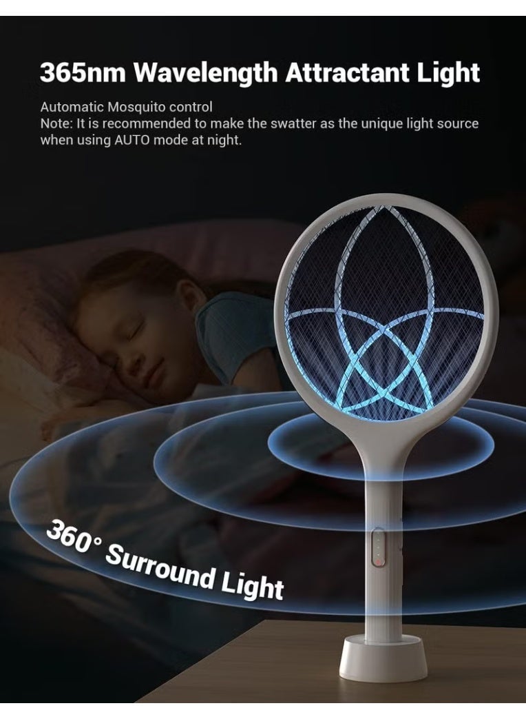 YISSVIC Rechargeable 3000V Electric Bug Zapper Racket USB Mosquito Swatter Powerful Fly Insect Killer with Triple Layer Safety Mesh Portable Indoor Outdoor Home Camping Travel Use - Image 5