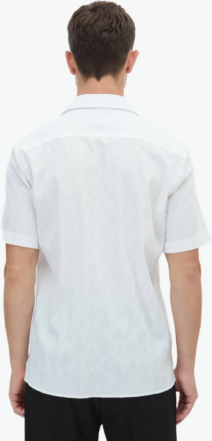 كيب White Patterned Regular Fit Woven Casual Cotton Blend Shirt