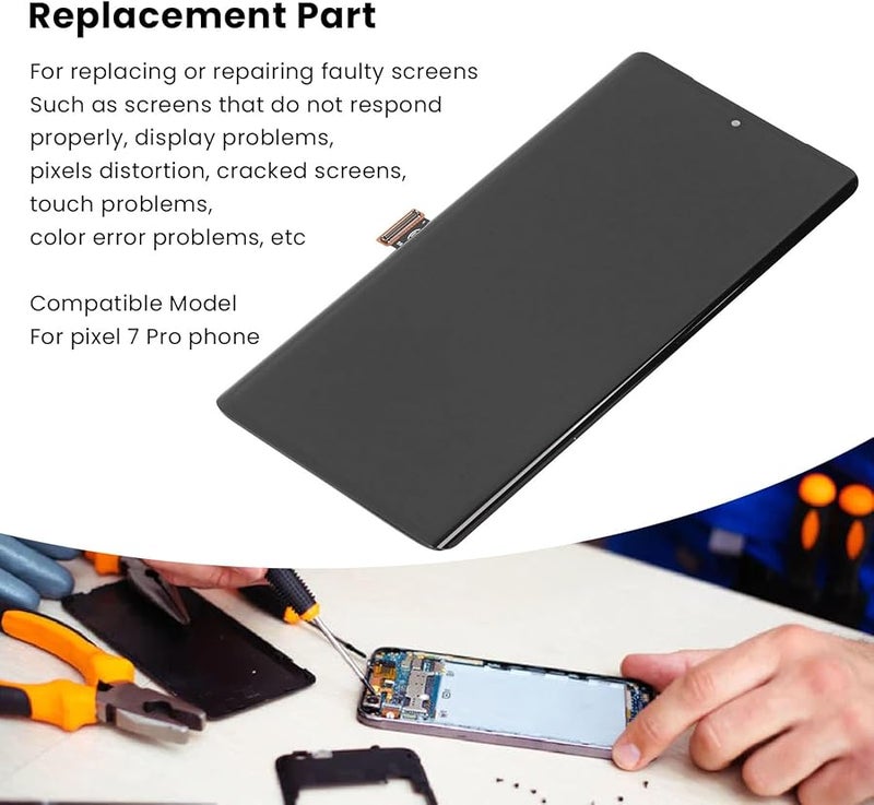 مجموعة استبدال شاشة Pixel 7 Pro OLED مع مستشعر بصمة الإصبع وأدوات الإصلاح - Image 5