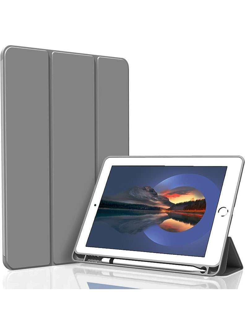 Theodor iPad 9th/8th/7th Generation Case (2021/2020/2019) iPad 10.2-Inch Case with Pencil Holder [Sleep/Wake] Slim Soft TPU Back Smart Magnetic Stand Protective Cover Cases Dark Grey - Image 1