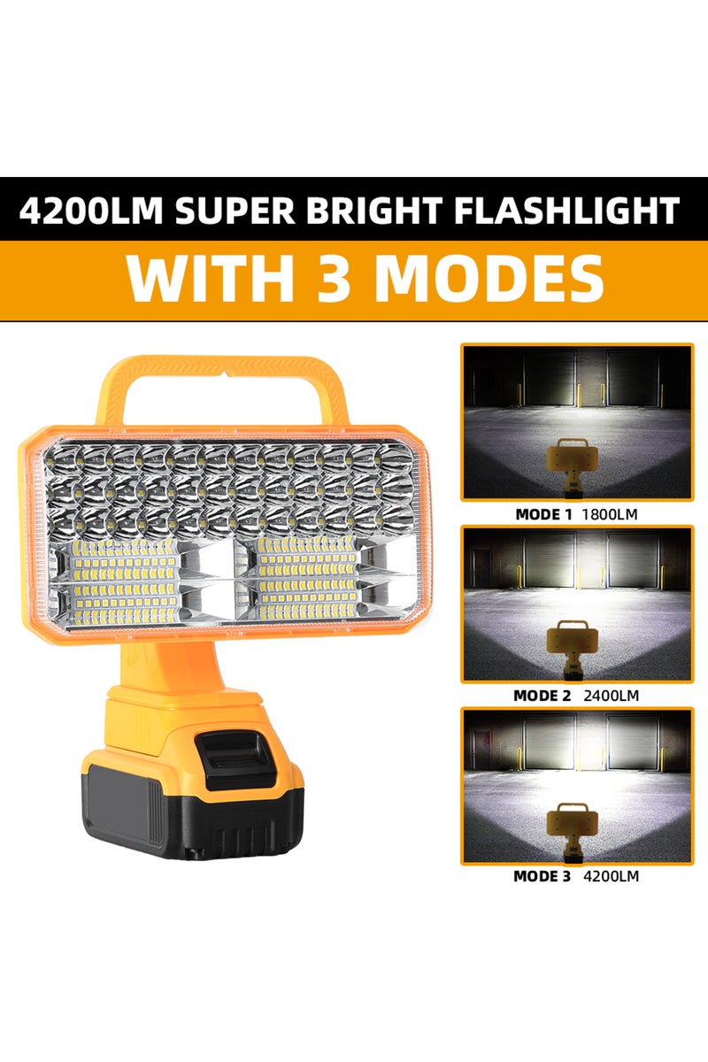 erorex Other Yellow 4200LM LED Work Light for Dewalt 20V Max, 40W, USB & Type-C Port, for Emergencies, Camp - Image 2