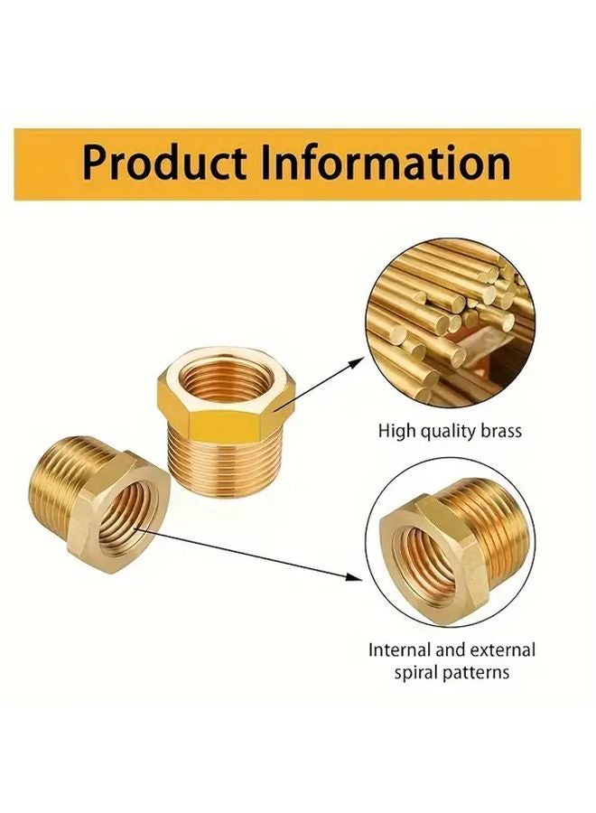 6pcs Brass Threaded Adapter 3 4 to 1 2 NPT Male Female Plumbing Fittings - Image 3