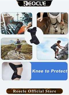 REOCLE Knee Brace 2 PCS Knee Protection Booster oint Support Spring Knee Stabilizer Pad Power Lift Knee Brace for Weak Legs & Old Cold Leg & Sports & Training & Squat  - Image 4
