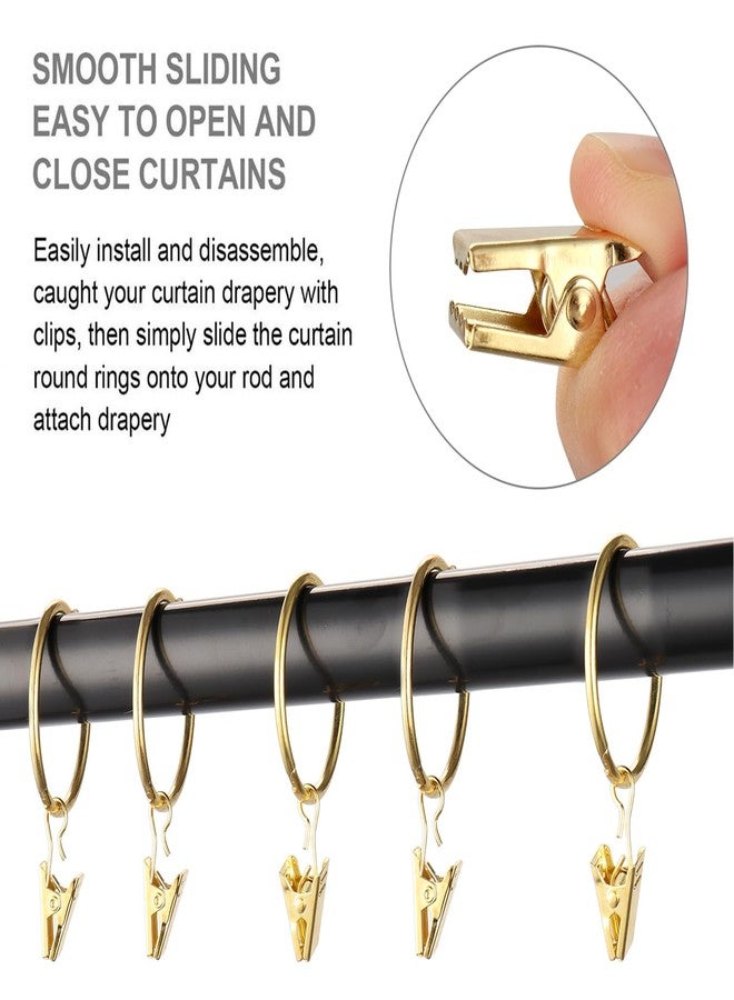 Fivebop 40 Pack Rings Curtain Clips Rustproof Metal Window Drapery Decorative Clips Vintage Heavy Duty Eyelet Curtain Rods Hangers Rings with Hooks, 1.5In Inner Diameter (Gold-Open) - Image 4