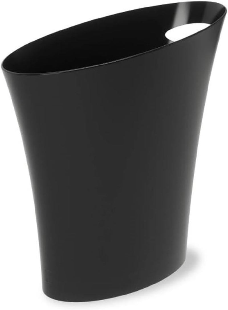 Umbra Skinny Waste Bin - Stylish Black Trash Bin for Narrow Spaces, 7.5L Capacity - Image 1